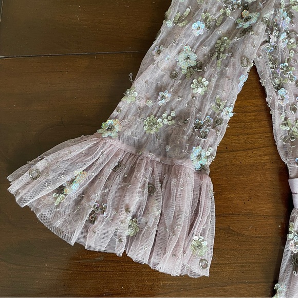 NWT Needle & Thread Pink Embellished Midi Dress - Picture 5 of 11